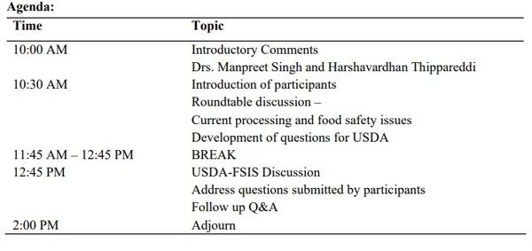 Virtual HACCP Roundtable for Poultry and Meat Processors - Image 1