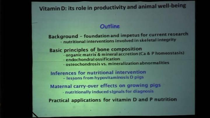 Thomas Crenshaw explains the role of vitamin D in productivity and animal well-being