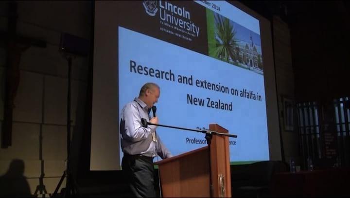 Research and extension on alfalfa in New Zealand. Derrick Moot (Lincoln University)