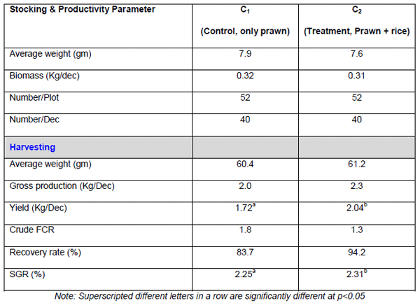 Economics and Productivity of Rice Cum Freshwater Prawn (MACROBRACHIUM ROSENBERGII) in the Gher Farming System - Image 3